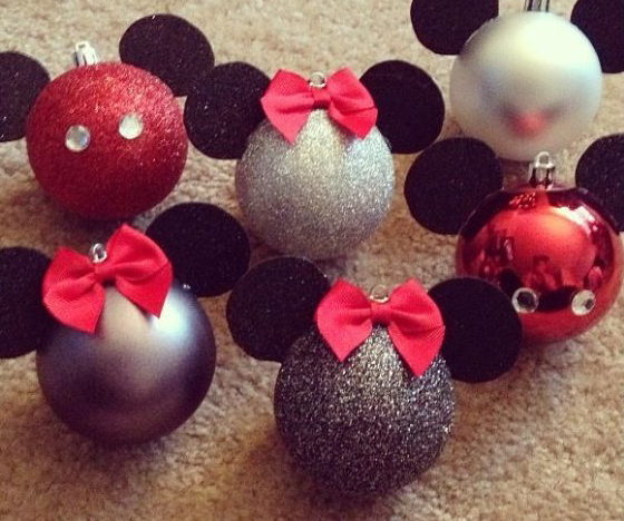 Minnie and Micky Mouse Balls: Made with felt, little hair bows and small jewels