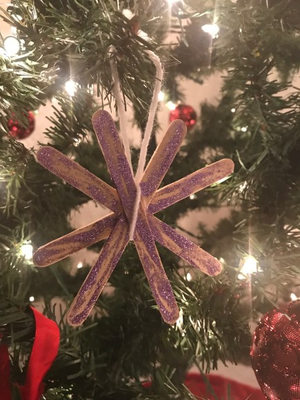 Snowflake: Made with 4 popsicle sticks